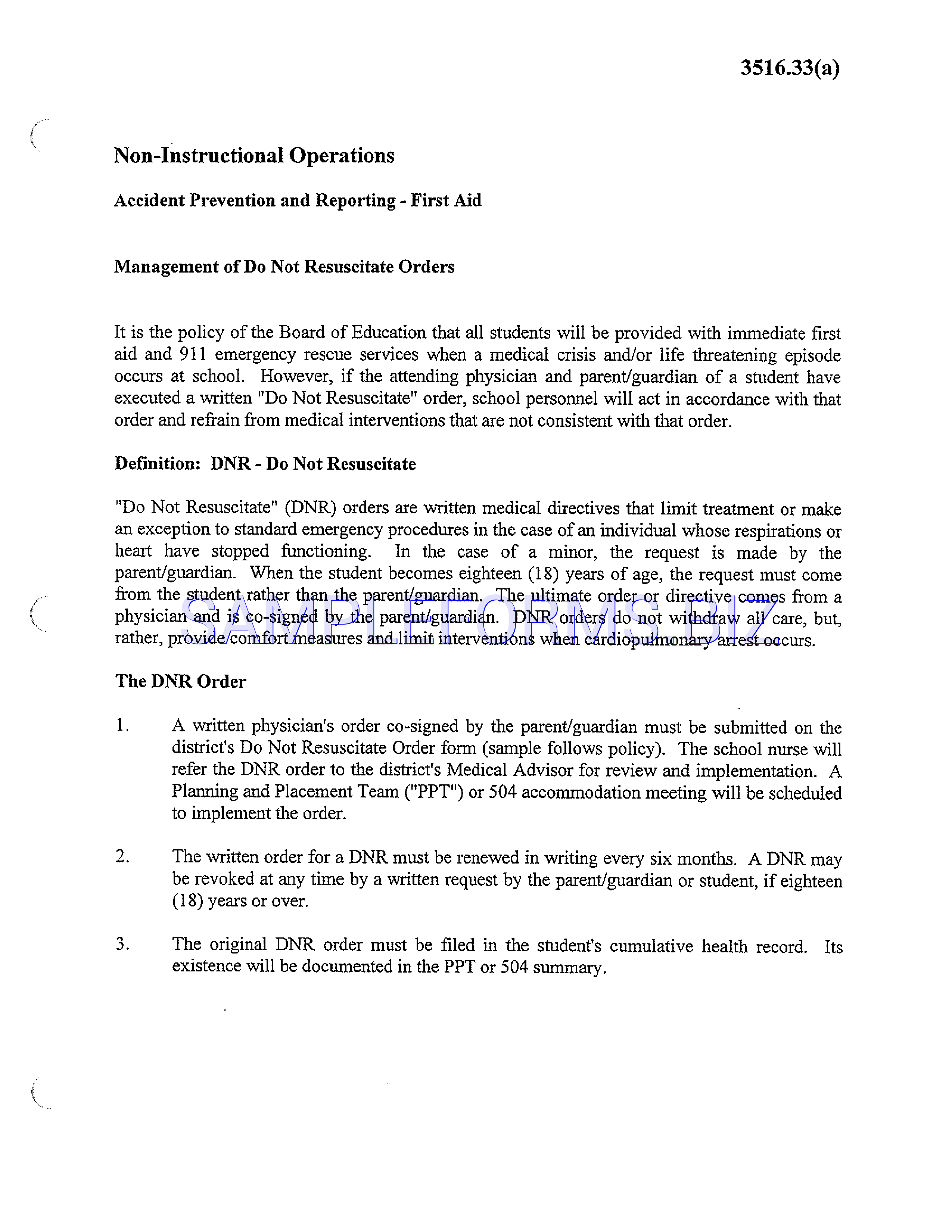 Preview free downloadable Connecticut Do Not Resuscitate Form in PDF (page 1)